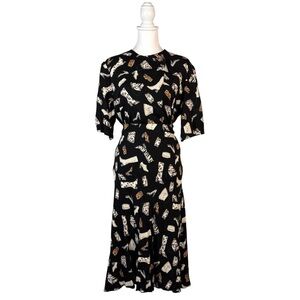 Vintage Boot & Bag Set Women’s M Short‎ Sleeve Top Midi Skirt Retro Quirky